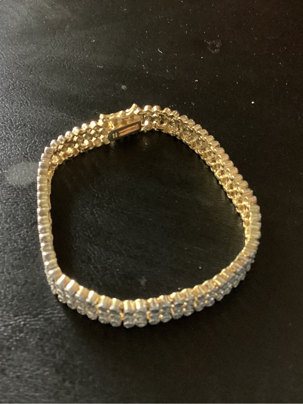 Gold Crystal Tennis Bracelet - Unbranded